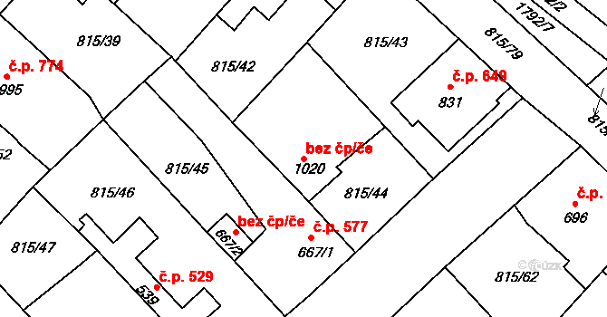 Sezemice 42065097 na parcele st. 1020 v KÚ Sezemice nad Loučnou, Katastrální mapa