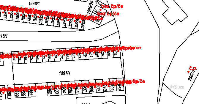 Zruč nad Sázavou 43367097 na parcele st. 1897/16 v KÚ Zruč nad Sázavou, Katastrální mapa