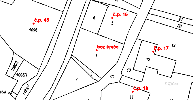 Jablůnka 45630097 na parcele st. 1 v KÚ Jablůnka, Katastrální mapa