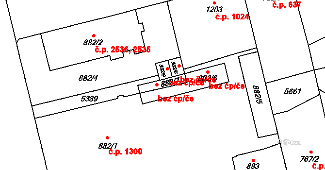 Břeclav 47076097 na parcele st. 882/7 v KÚ Břeclav, Katastrální mapa