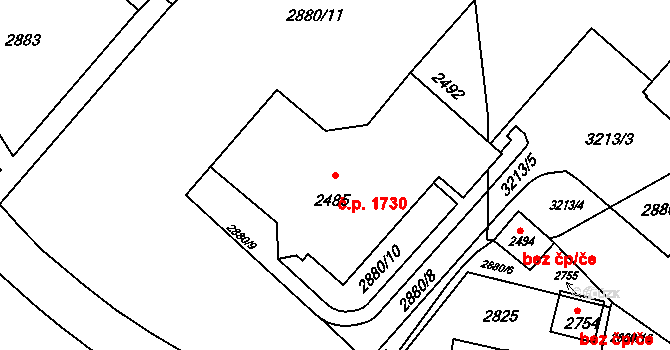 Kateřinky 1730, Opava na parcele st. 2485 v KÚ Kateřinky u Opavy, Katastrální mapa
