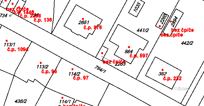 Sezimovo Ústí 50385097 na parcele st. 2263 v KÚ Sezimovo Ústí, Katastrální mapa