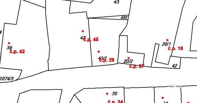 Čenkov 29, Malšice na parcele st. 43/1 v KÚ Čenkov u Malšic, Katastrální mapa