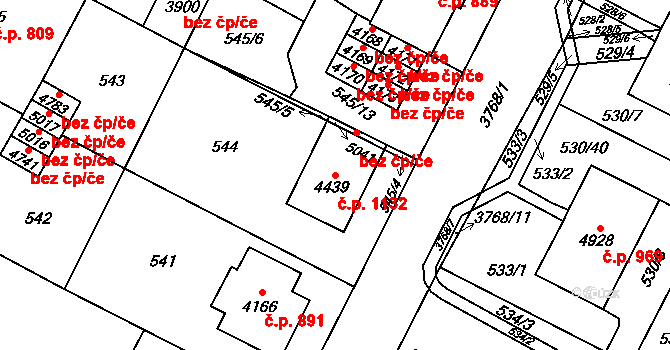 Žamberk 1132 na parcele st. 4439 v KÚ Žamberk, Katastrální mapa