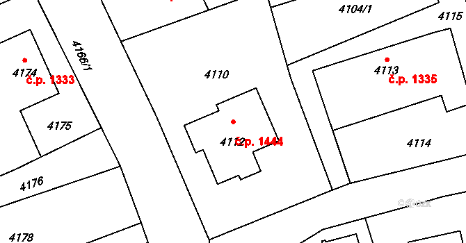 Město 1444, Havířov na parcele st. 4112 v KÚ Havířov-město, Katastrální mapa