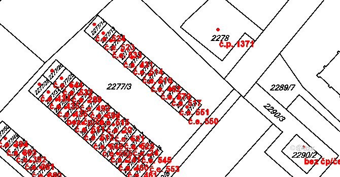 Rumburk 1 517, Rumburk na parcele st. 2277/6 v KÚ Rumburk, Katastrální mapa