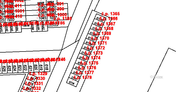 Klokoty 1371, Tábor na parcele st. 577/33 v KÚ Klokoty, Katastrální mapa
