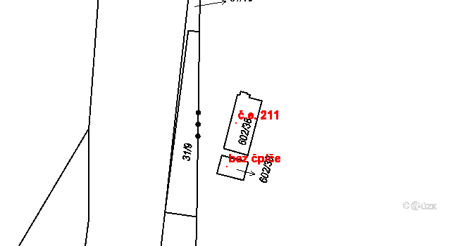 Lipno nad Vltavou 211 na parcele st. 602/38 v KÚ Lipno nad Vltavou, Katastrální mapa