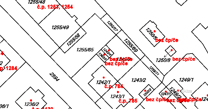 Plzeň 40251098 na parcele st. 1242/3 v KÚ Doubravka, Katastrální mapa