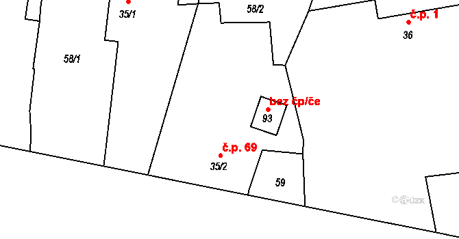 Kopidlno 41744098 na parcele st. 93 v KÚ Mlýnec u Kopidlna, Katastrální mapa