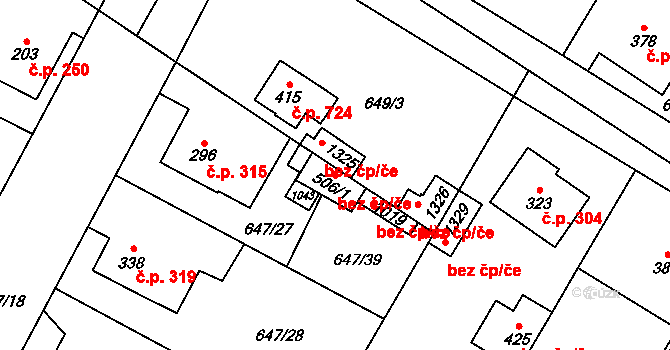 Líbeznice 43358098 na parcele st. 506/1 v KÚ Líbeznice, Katastrální mapa