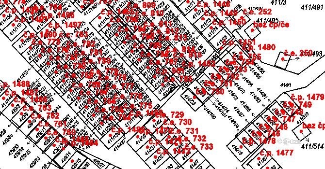 Ráj 785, Karviná na parcele st. 411/103 v KÚ Ráj, Katastrální mapa