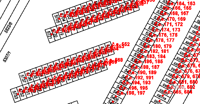 Most 554 na parcele st. 5724 v KÚ Most II, Katastrální mapa