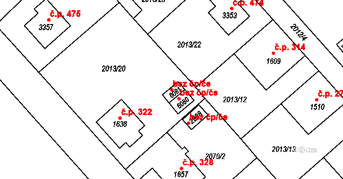 Trutnov 104359099 na parcele st. 6081 v KÚ Trutnov, Katastrální mapa