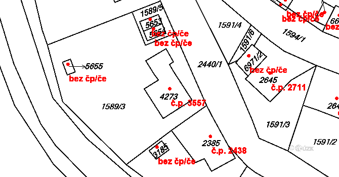 Jablonec nad Nisou 3557 na parcele st. 4273 v KÚ Jablonec nad Nisou, Katastrální mapa