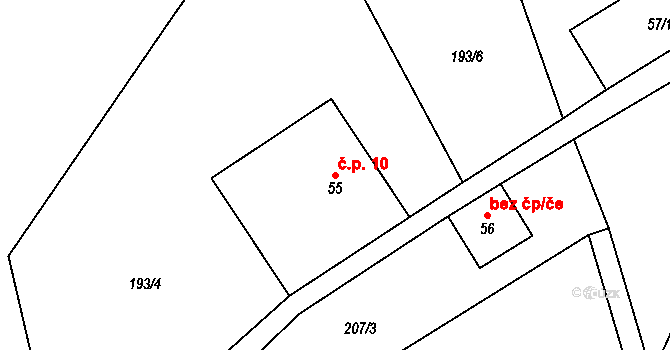 Dolní Sedlo 10, Hrádek nad Nisou na parcele st. 55 v KÚ Dolní Sedlo, Katastrální mapa