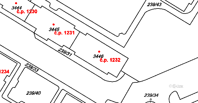 Strakonice I 1232, Strakonice na parcele st. 3446 v KÚ Strakonice, Katastrální mapa