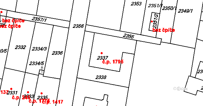 Záběhlice 1795, Praha na parcele st. 2337 v KÚ Záběhlice, Katastrální mapa