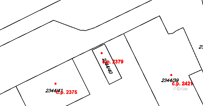 Předměstí 2379, Opava na parcele st. 2344/40 v KÚ Opava-Předměstí, Katastrální mapa