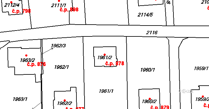 Bludovice 878, Havířov na parcele st. 1961/2 v KÚ Bludovice, Katastrální mapa