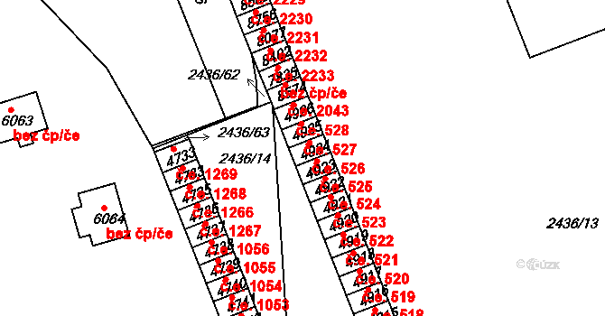 Hodonín 526 na parcele st. 4924 v KÚ Hodonín, Katastrální mapa