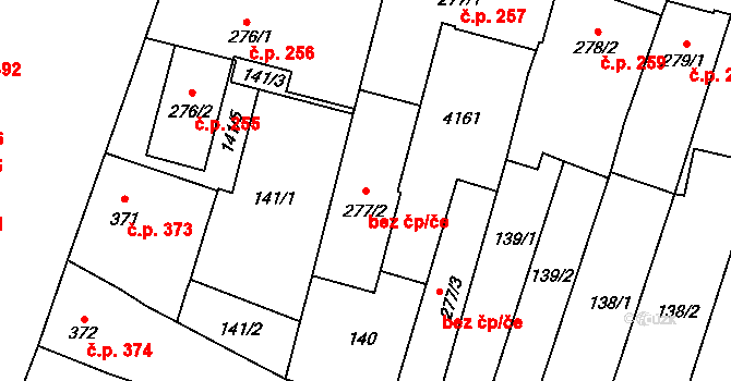 Kyjov 42904099 na parcele st. 277/2 v KÚ Kyjov, Katastrální mapa