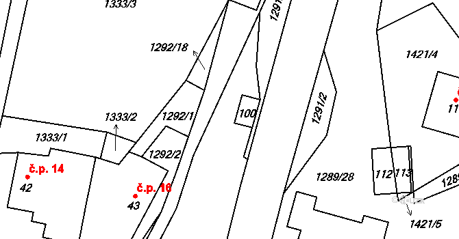 Pelhřimov 45201099 na parcele st. 100 v KÚ Houserovka, Katastrální mapa