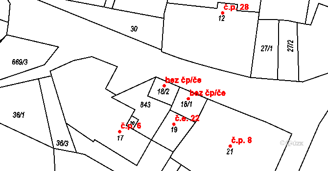 Sedlec-Prčice 45363099 na parcele st. 18/2 v KÚ Měšetice, Katastrální mapa