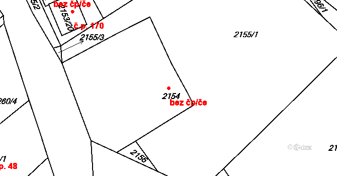 Černovice 17 na parcele st. 2154 v KÚ Černovice u Chomutova, Katastrální mapa