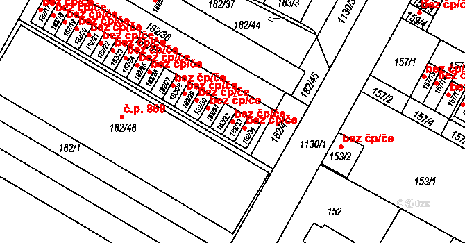 Praha 49668099 na parcele st. 182/33 v KÚ Prosek, Katastrální mapa
