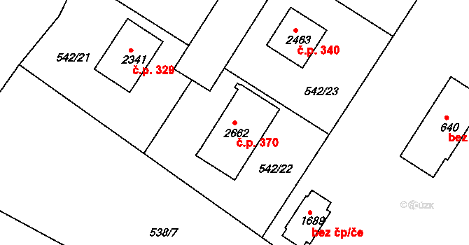 Chlumec nad Cidlinou III 370, Chlumec nad Cidlinou na parcele st. 2662 v KÚ Chlumec nad Cidlinou, Katastrální mapa
