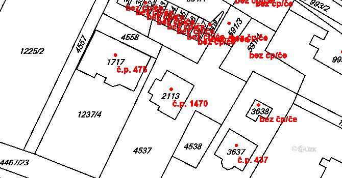 Frenštát pod Radhoštěm 1470 na parcele st. 2113 v KÚ Frenštát pod Radhoštěm, Katastrální mapa