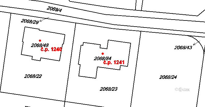Liberec XIV-Ruprechtice 1241, Liberec na parcele st. 2068/84 v KÚ Ruprechtice, Katastrální mapa