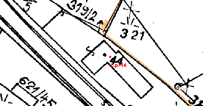 Horní Rokytá 14, Rokytá na parcele st. 44 v KÚ Horní Rokytá, Katastrální mapa