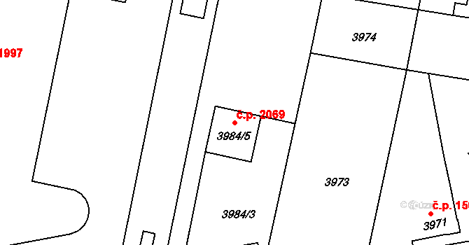 Předměstí 2069, Litoměřice na parcele st. 3984/5 v KÚ Litoměřice, Katastrální mapa