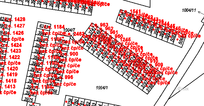 Cheb 1244 na parcele st. 4599 v KÚ Cheb, Katastrální mapa