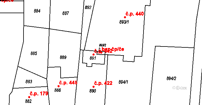 Lipová-lázně 38528100 na parcele st. 893/2 v KÚ Dolní Lipová, Katastrální mapa