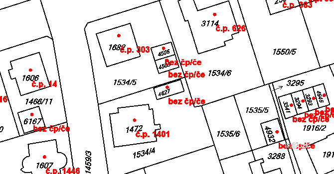 Šumperk 41999100 na parcele st. 4627 v KÚ Šumperk, Katastrální mapa