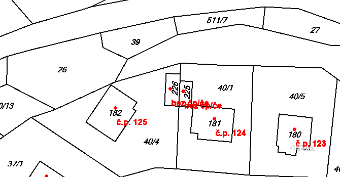 Skalsko 45297100 na parcele st. 226 v KÚ Skalsko, Katastrální mapa