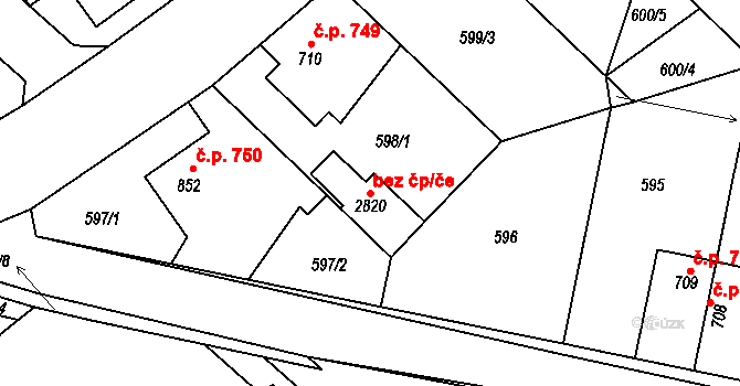 Neratovice 45413100 na parcele st. 2820 v KÚ Neratovice, Katastrální mapa