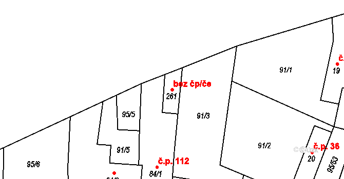 Šošůvka 49811100 na parcele st. 261 v KÚ Šošůvka, Katastrální mapa