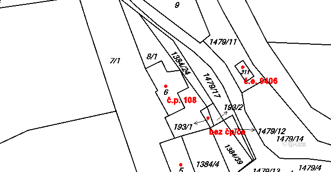 Horní Libchavy 108, Libchavy na parcele st. 6 v KÚ Horní Libchavy, Katastrální mapa