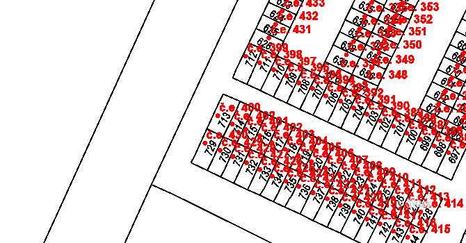 Háje 462, Cheb na parcele st. 714 v KÚ Háje u Chebu, Katastrální mapa