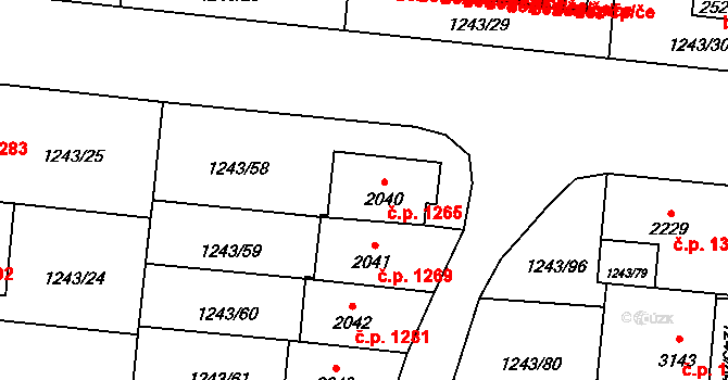 Lipník nad Bečvou I-Město 1265, Lipník nad Bečvou na parcele st. 2040 v KÚ Lipník nad Bečvou, Katastrální mapa