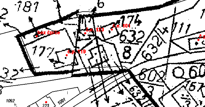 Opatovice I 102 na parcele st. 279 v KÚ Opatovice I, Katastrální mapa