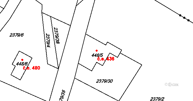 Antonínov 436, Josefův Důl na parcele st. 448/5 v KÚ Antonínov, Katastrální mapa