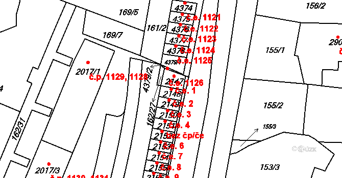 Kyjov 2 na parcele st. 2148 v KÚ Kyjov, Katastrální mapa