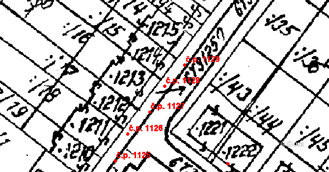 Lanžhot 1128 na parcele st. 1214 v KÚ Lanžhot, Katastrální mapa