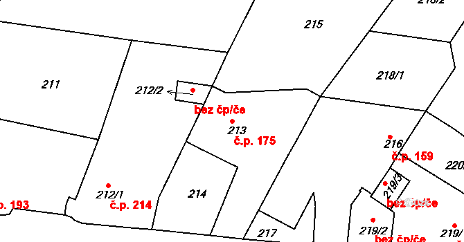 Děčín XXXII-Boletice nad Labem 175, Děčín na parcele st. 213 v KÚ Boletice nad Labem, Katastrální mapa