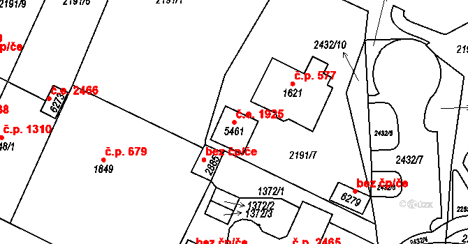 Cheb 1925 na parcele st. 5461 v KÚ Cheb, Katastrální mapa